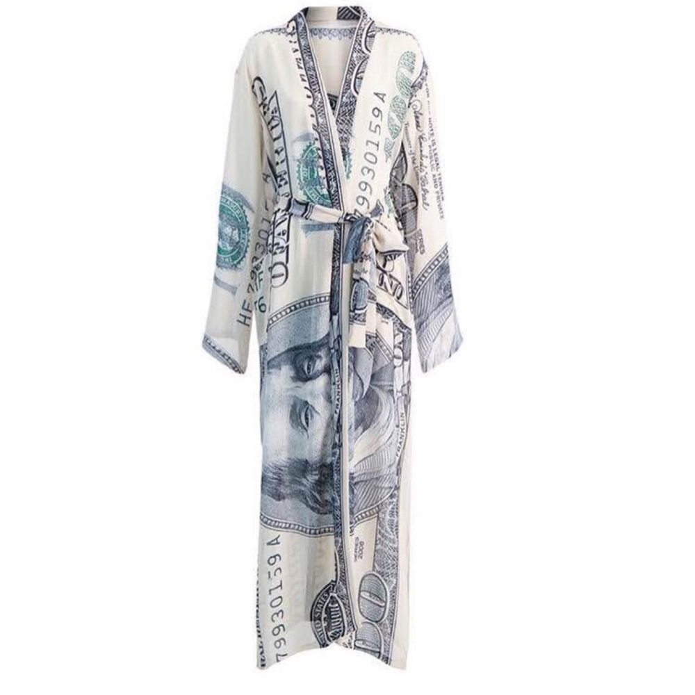 Confetti Money Print Robe - Picture 3 of 5